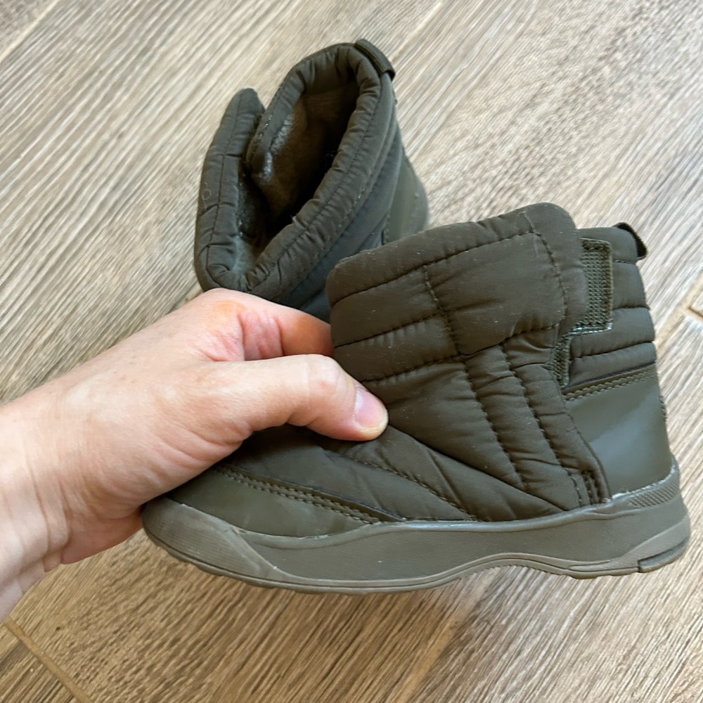 Zara Kids Quilted Ankle Boots - Olive Green